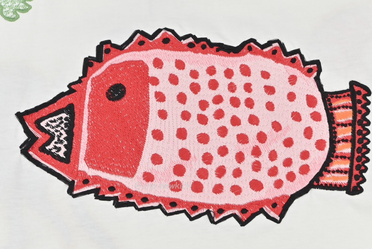 Louis Vuitton Sun Fish Barb Embroidered Couple Short Sleeved T Shirt (4) - www.newkick.vip